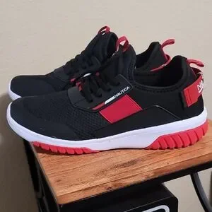 Nautica Black and Red Athletic Shoes for Men.  Size 12 NEW NAUTICA BLACK RED mens SNEAKERS SIZE 11 BARRO MODEL  main image 2